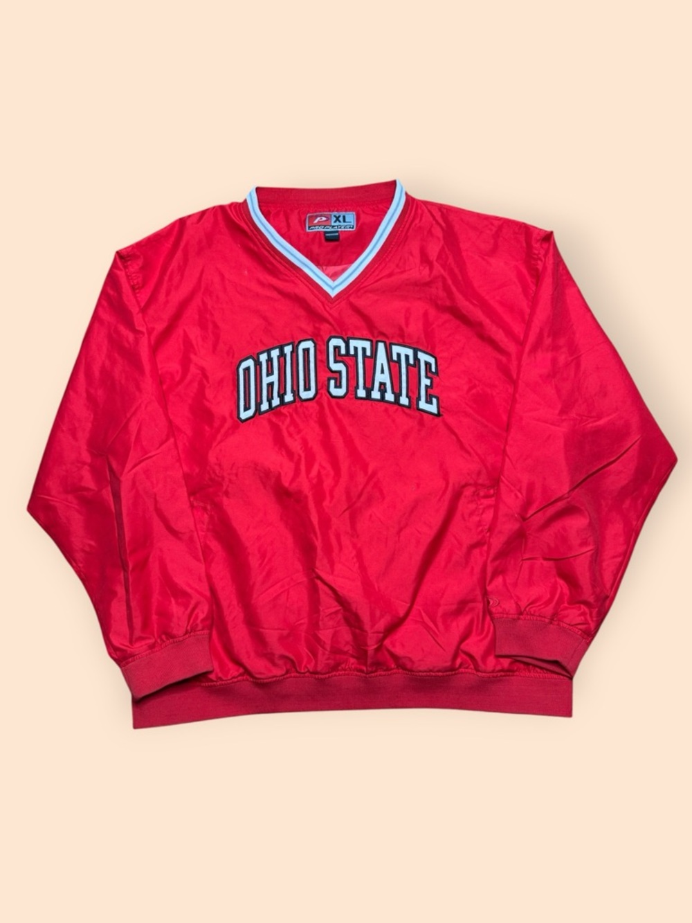 Vintage Ohio State Buckeyes 1990s Pro Player Windbreaker Jacket XL Red Vtg 90s